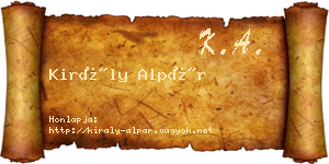 Király Alpár névjegykártya