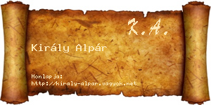 Király Alpár névjegykártya